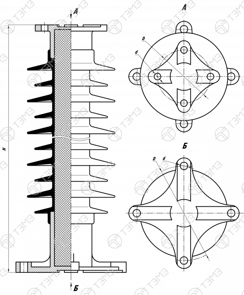 Изоляторы опорные стержневые типа ОСК 6(8)-220