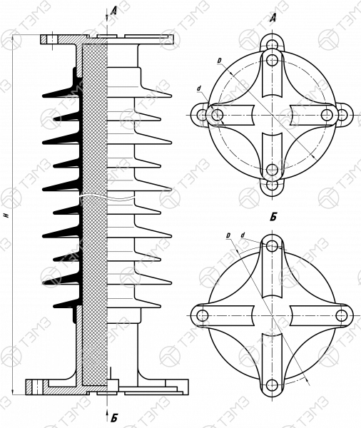 Изоляторы опорные стержневые типа ОСК 6(8)-220 Изоляторы опорные стержневые типа ОСК 6(8)-220