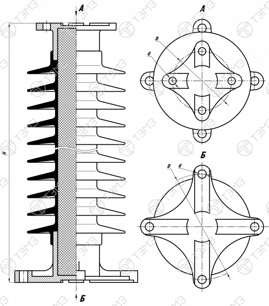 Изоляторы опорные стержневые типа ОСК 10(12,5)-110 Изоляторы опорные стержневые типа ОСК 10(12,5)-110
