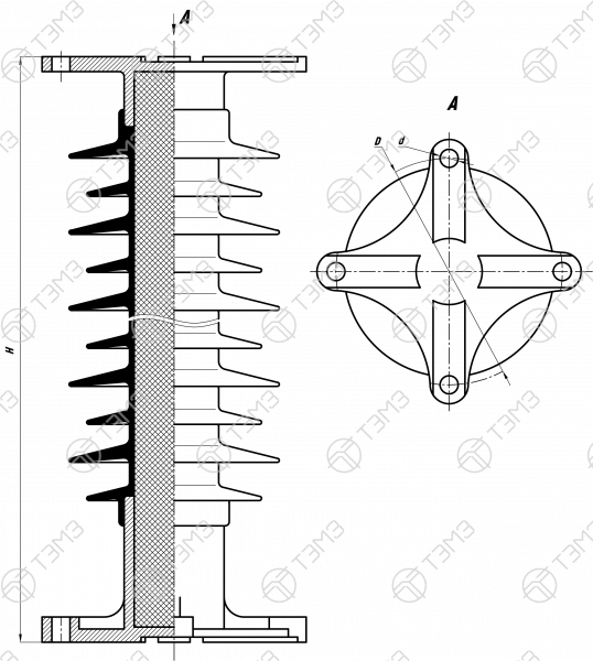 Изоляторы опорные стержневые типа ОСК 8(10)-150