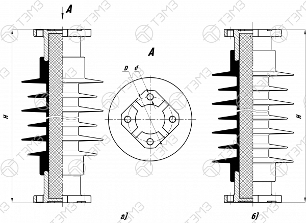 Изоляторы опорные стержневые типа ОСК 8(10,12.5)-35 Изоляторы опорные стержневые типа ОСК 8(10,12.5)-35