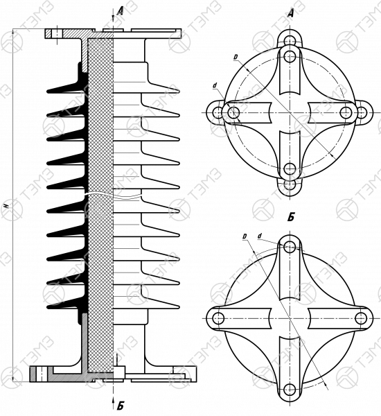 Изоляторы опорные стержневые типа ОСК 10(12,5)-110 Изоляторы опорные стержневые типа ОСК 10(12,5)-110