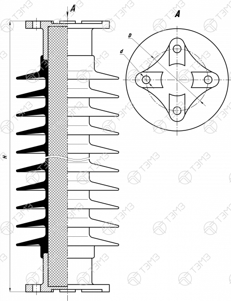 Изоляторы опорные стержневые типа ОСК 20‑110 Изоляторы опорные стержневые типа ОСК 20‑110